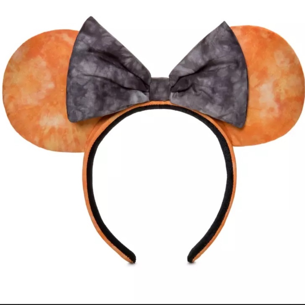 DISNEY PARKS NWT MINNIE MOUSE EARS HEADBAND HALLOWEEN ORANGE BLACK